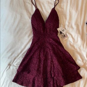 Honey and Rosie Cocktail Dress- Wine Colored